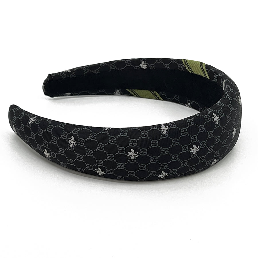 Alice Headband made from black Gucci men's silk tie