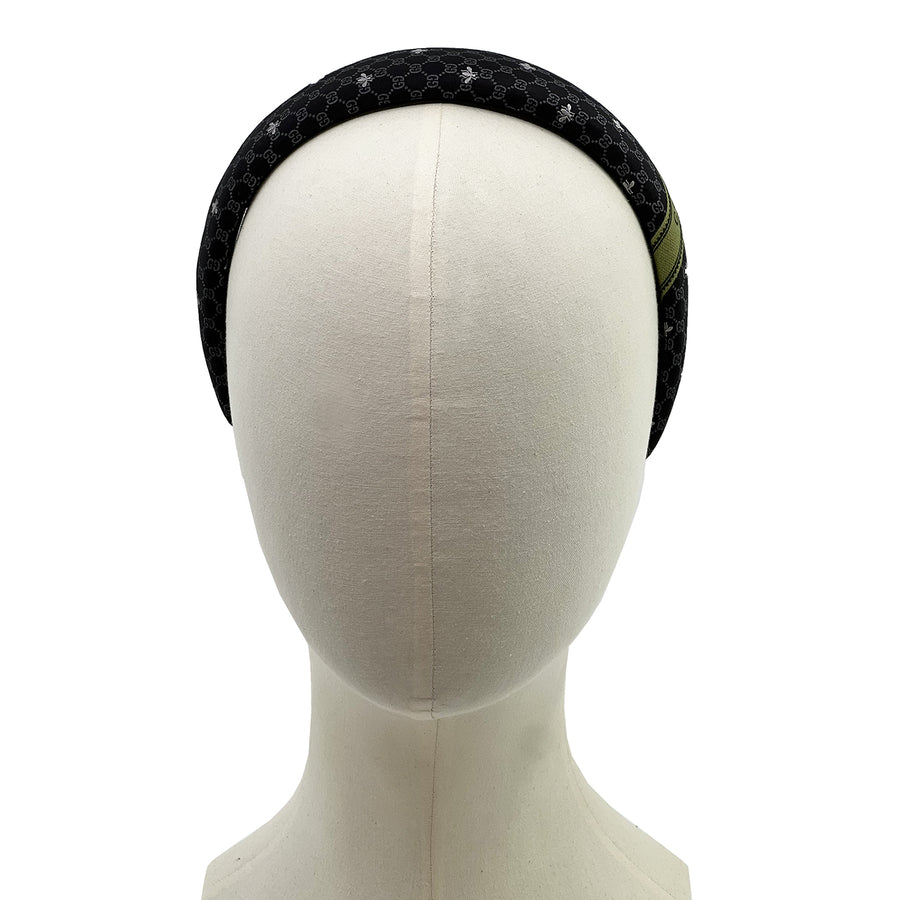 Alice Headband made from black Gucci men's silk tie