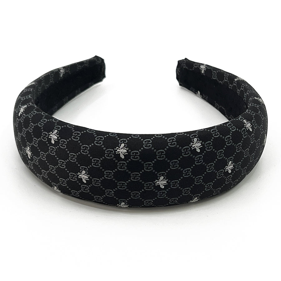 Alice Headband made from black Gucci men's silk tie
