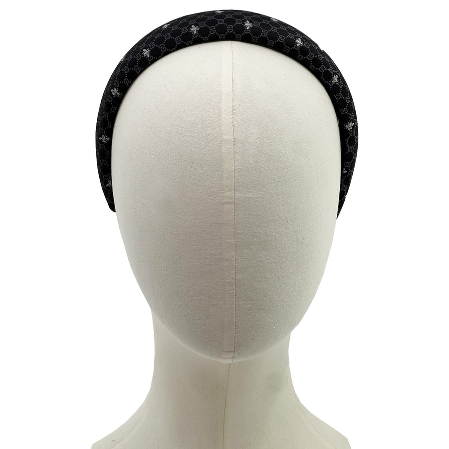 Alice Headband made from black Gucci men's silk tie