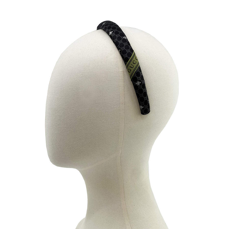 Alice Headband made from black Gucci men's silk tie
