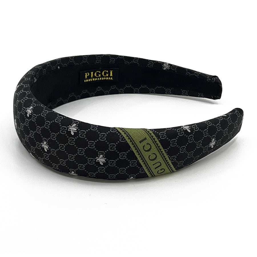 Alice Headband made from black Gucci men's silk tie