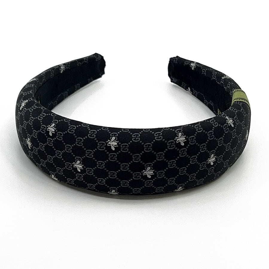Alice Headband made from black Gucci men's silk tie