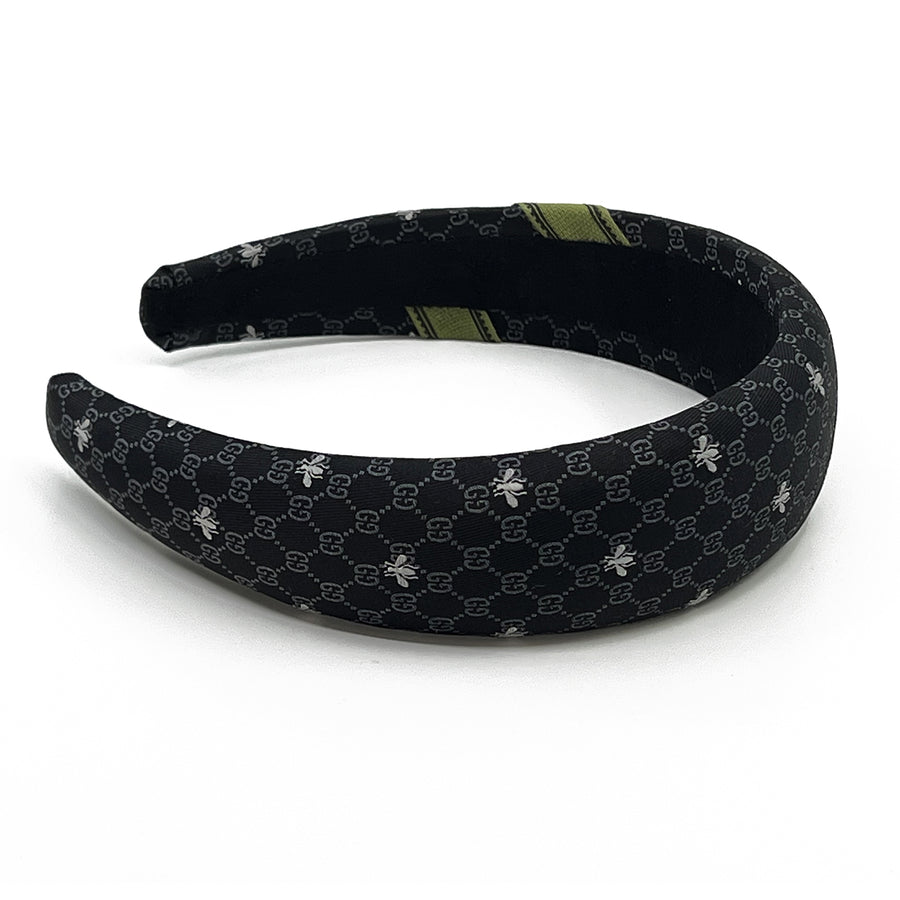 Alice Headband made from black Gucci men's silk tie