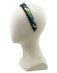 Headband made from Hermes Bolduc au Carre Silk Scarf in Greens