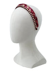 Pink & Red Bolduc Au Carre silk cashmere headband layering set