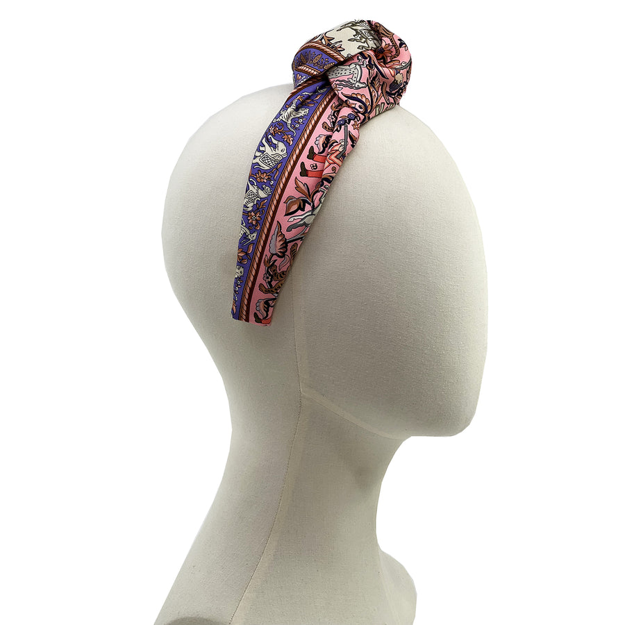 Hermes Chasse En Indie Scarf upcycled Headband