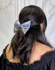 Silk Hair Bow made from Hermès Chasse en Inde Scarf