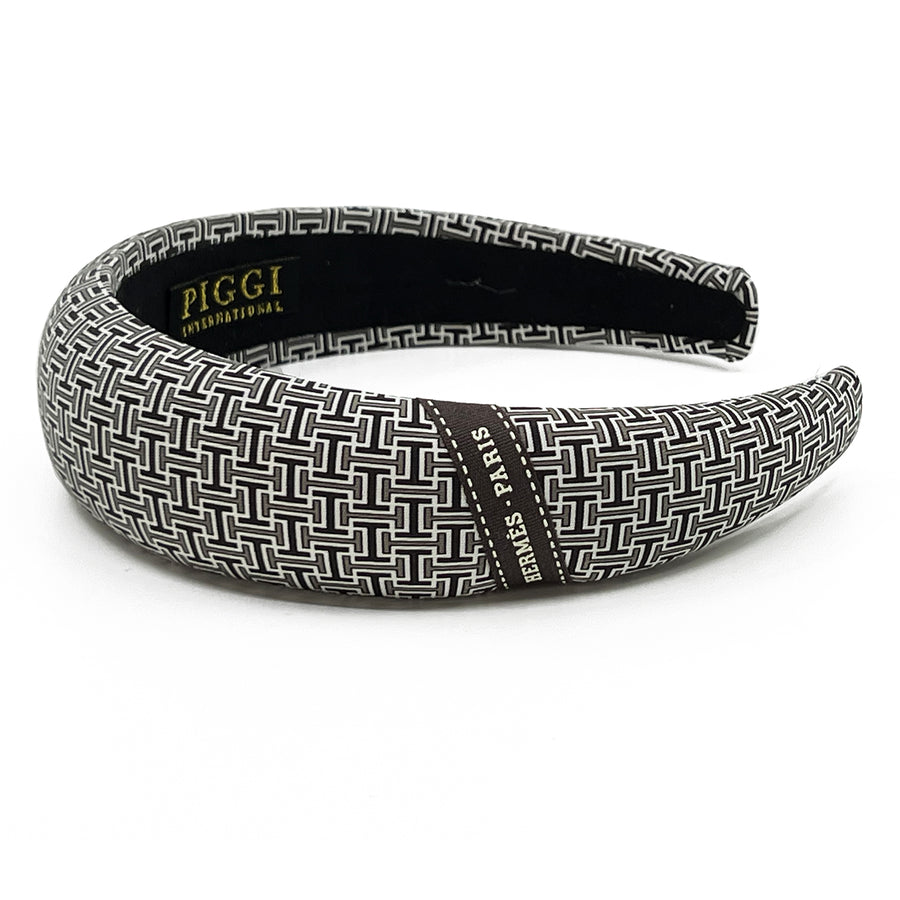 Hermes Black & White Men's Tie Alice Headband