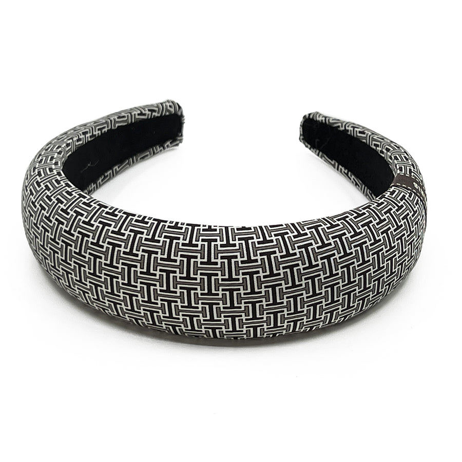 Hermes Black & White Men's Tie Alice Headband
