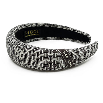 Hermes Black & White Men's Tie Alice Headband