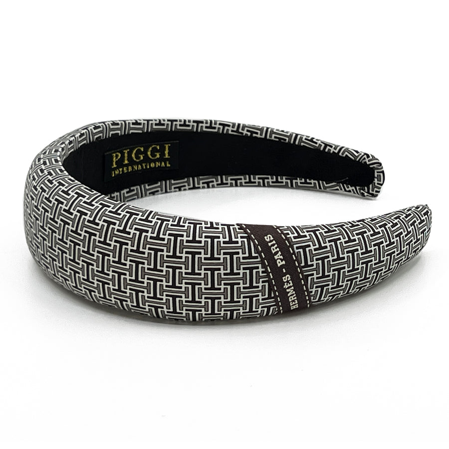 Hermes Black & White Men's Tie Alice Headband