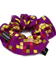 Silk Scrunchie made from Mosaique Au 24 Silk Scarf in Hot Pink and Yellow