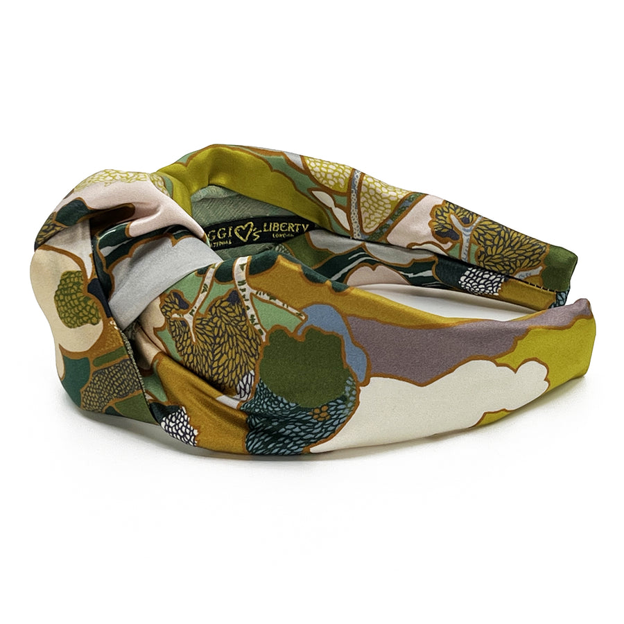 Liberty London Prospect Road Silk Green Silk Knot Headband