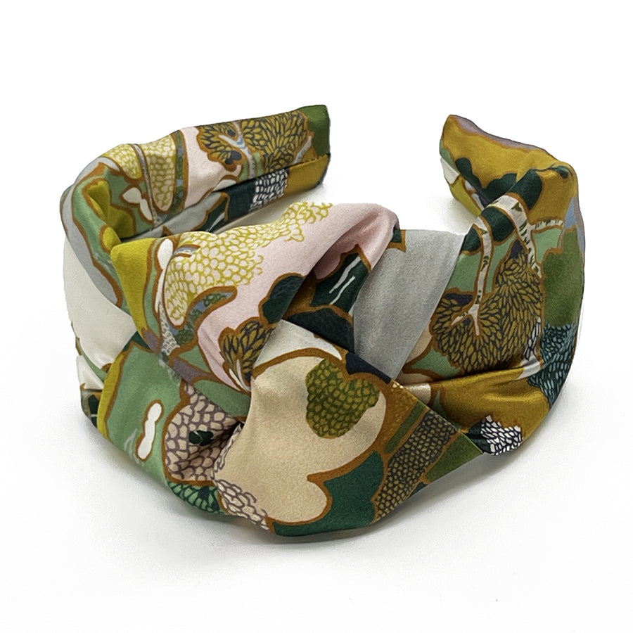 Liberty London Prospect Road Silk Green Silk Knot Headband