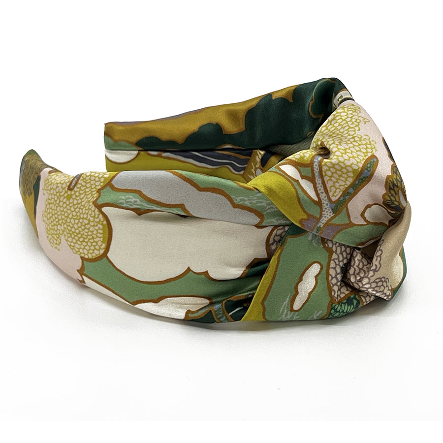Liberty London Prospect Road Silk Green Silk Knot Headband