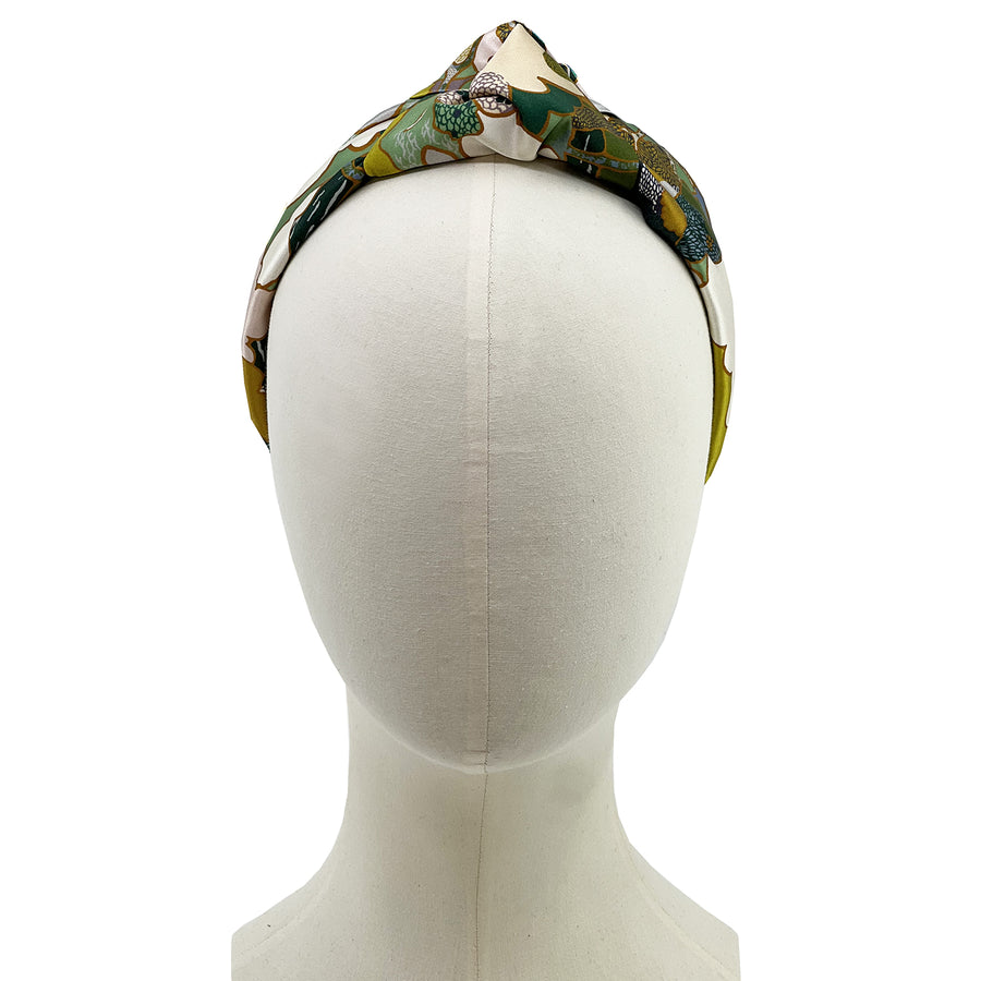 Liberty London Prospect Road Silk Green Silk Knot Headband