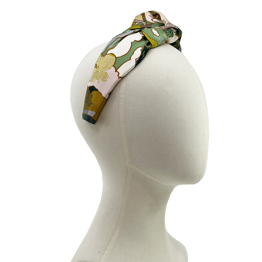 Liberty London Prospect Road Silk Green Silk Knot Headband