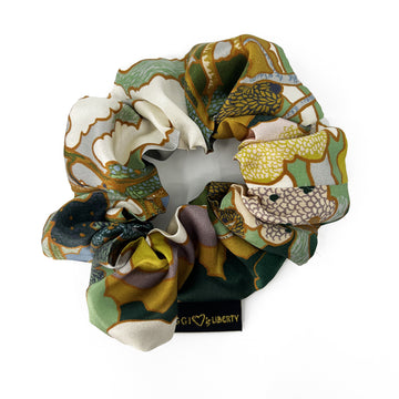 Liberty London Prospect Road Silk Green Scrunchie Scarf