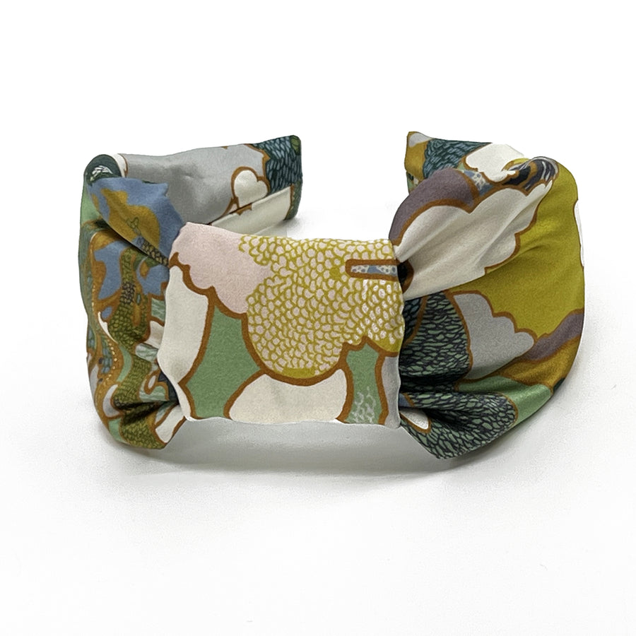 Liberty London Prospect Road Silk Green Silk Knot Headband