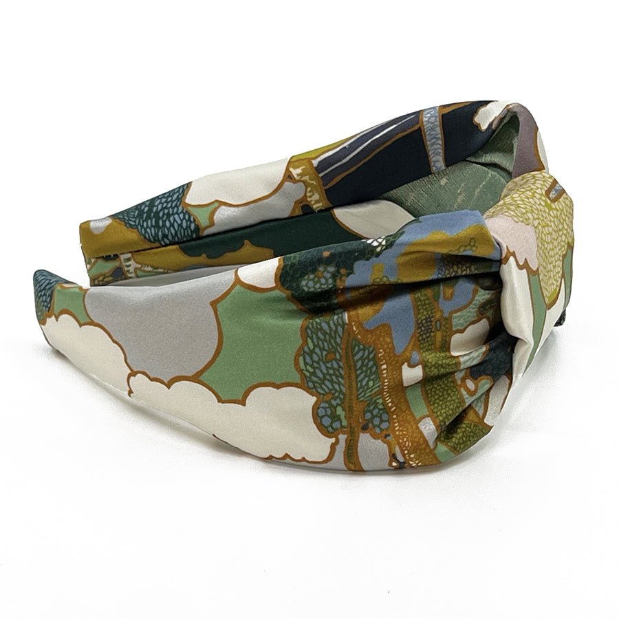 Liberty London Prospect Road Silk Green Silk Knot Headband