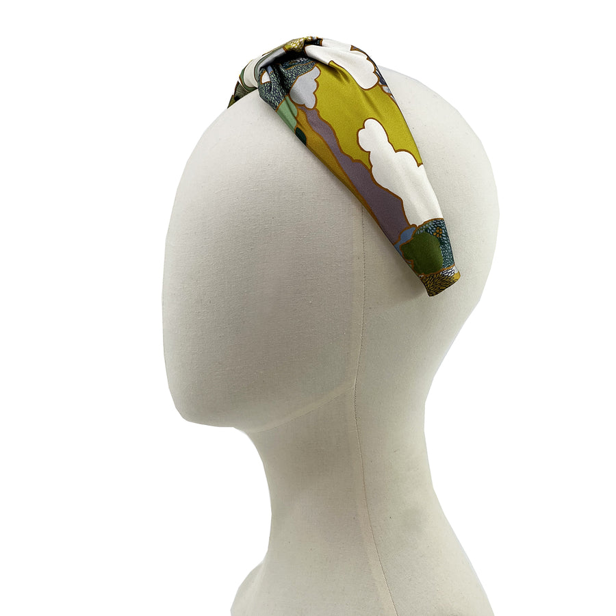 Liberty London Prospect Road Silk Green Silk Knot Headband