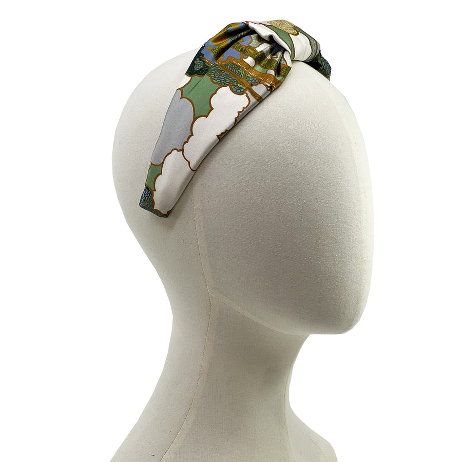 Liberty London Prospect Road Silk Green Silk Knot Headband