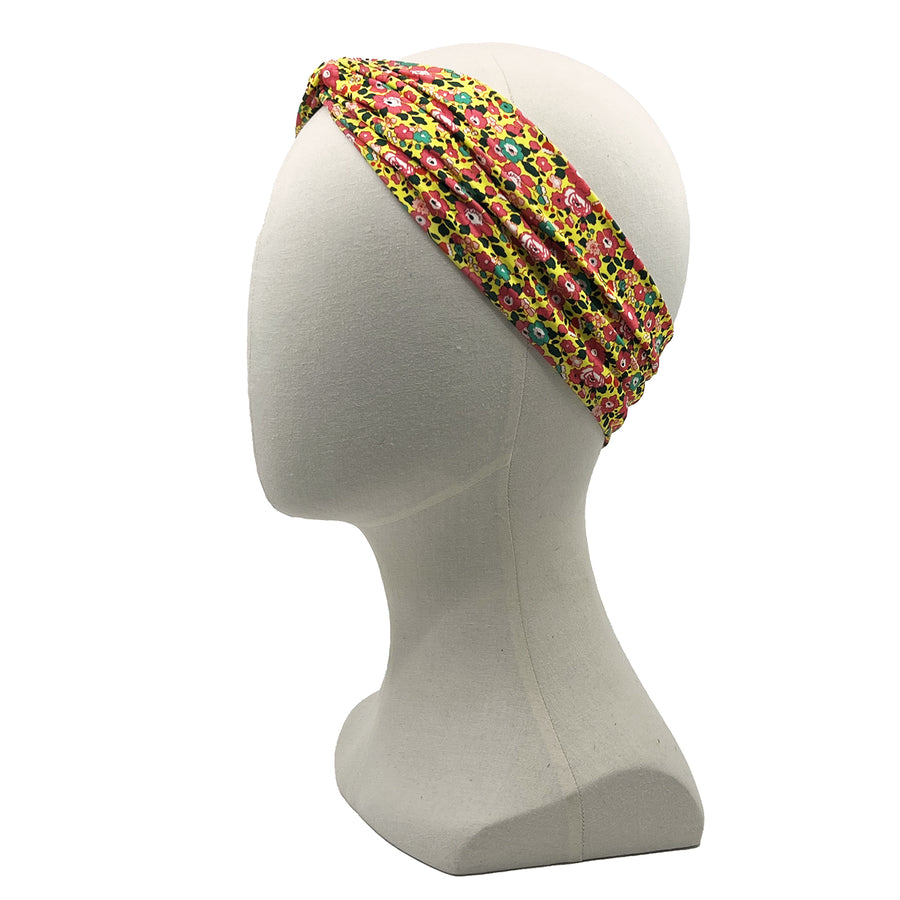 Liberty London Boho Beach Stretch Headband Yellow Floral