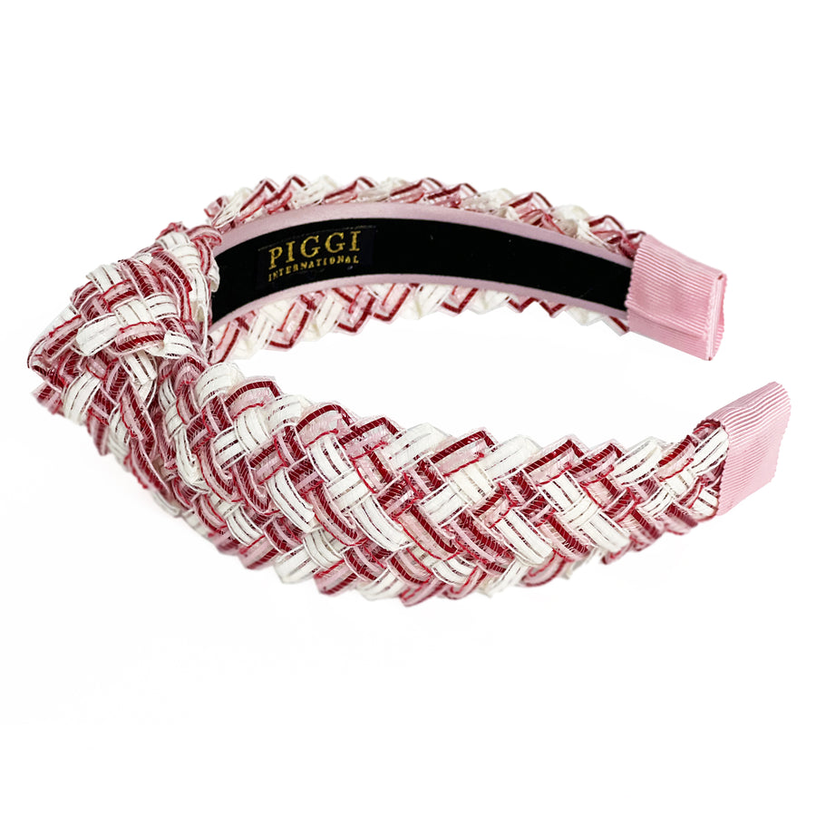 Piggi International Lyrica Racelleo Knot Headband Pink & Red