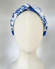 Blue Floral & Pomegranate Twist Turban Headband