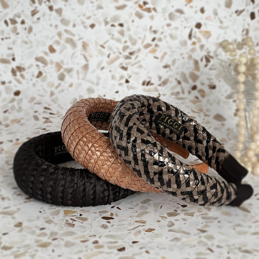 Black satin triple braid Armadillo Alice Headband