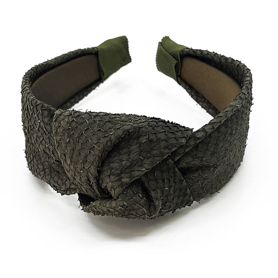 Sustainable Salmon Leather Knot Headband
