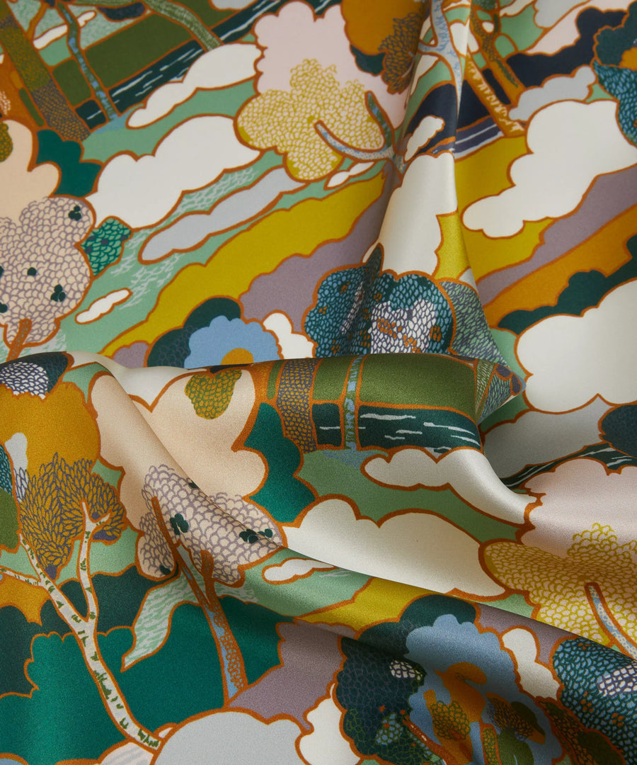 Liberty London Prospect Road Silk Green Silk 
