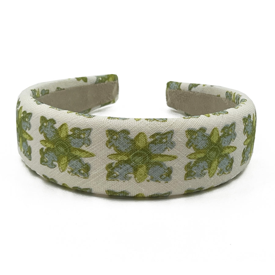 Raoul Textiles Granada Robin's Egg Hand-Printed Belgian Linen Headband