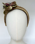Vintage Czech Silk & Velvet Flower  Pedaline Braid Headband