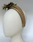 Vintage Czech Silk & Velvet Flower  Pedaline Braid Headband