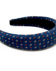 Alice headband upcycled from Blue GG and Strawberry Silk Men's Tie