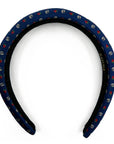 Alice headband upcycled from Blue GG and Strawberry Silk Men's Tie