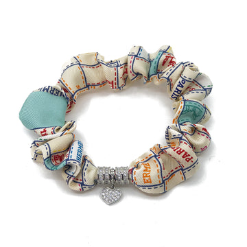 Charm Bracelet made from Hermès Bolduc au Carré Aqua