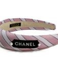 Alice Headband made from Pink Stripe CC logo Silk Men's Tie