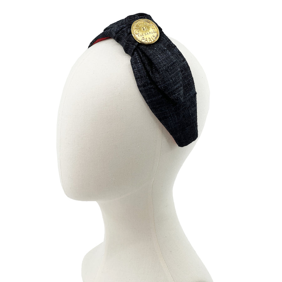 Chanel 31 Rue Cambon Clip-On Earring upcycled silk headband by Piggi