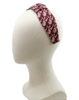 Dior Burgundy Oblique Trotter Bandeau Side Knot Headband Headband