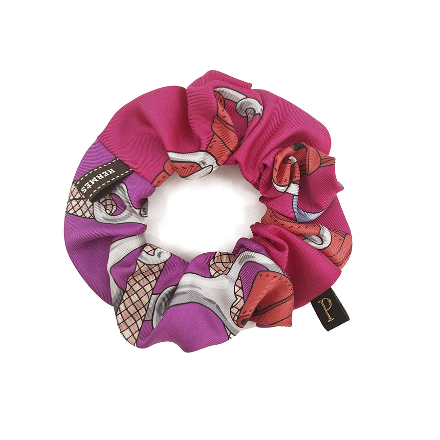 Silk Scrunchie made from Hermes Festival des Amazones Maxi Twilly