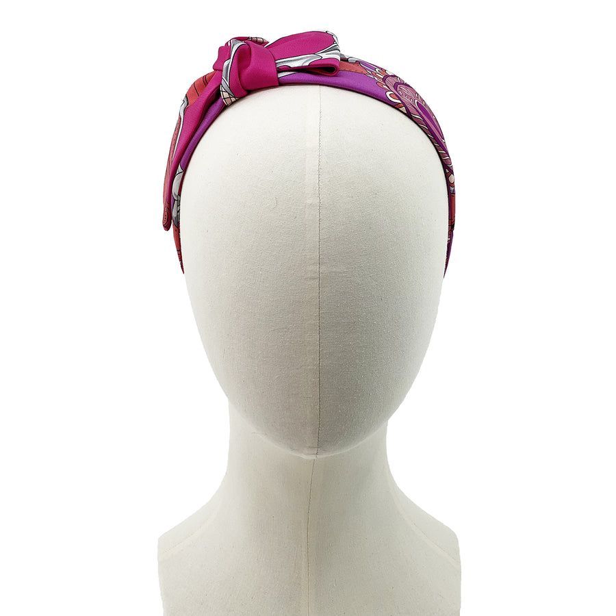 Headband made from Hermes Festival des Amazones Silk Scarf