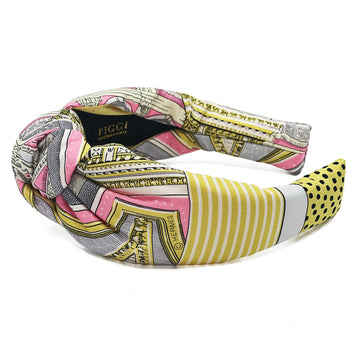 Silk Classic Top Knot Headband made from Grand Theatre Nouveua Scarf