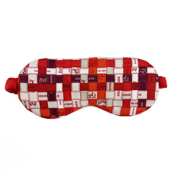 Reversible Silk Sleep Mask made from Hermès Bolduc au Carre Red
