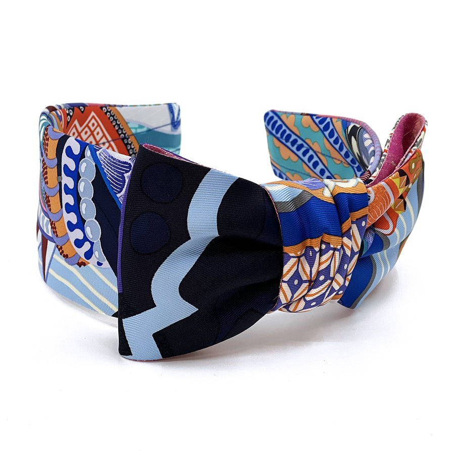 Single Side Bow Headband made from Hermès Duo Cosmique
