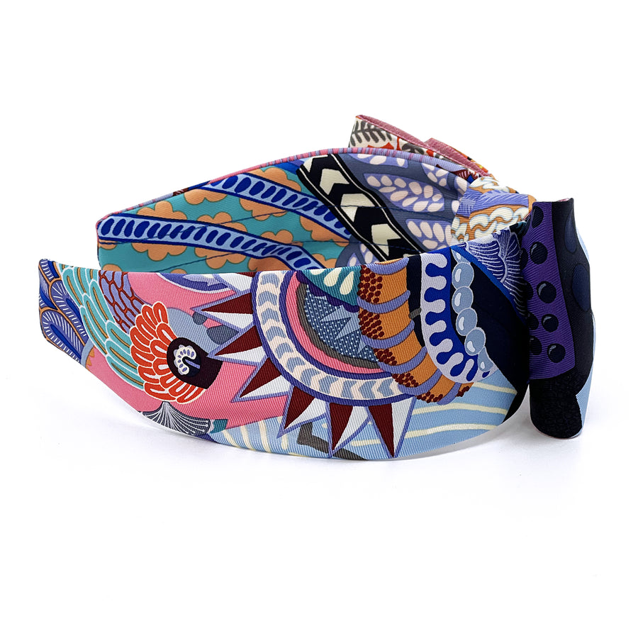 Single Side Bow Headband made from Hermès Duo Cosmique
