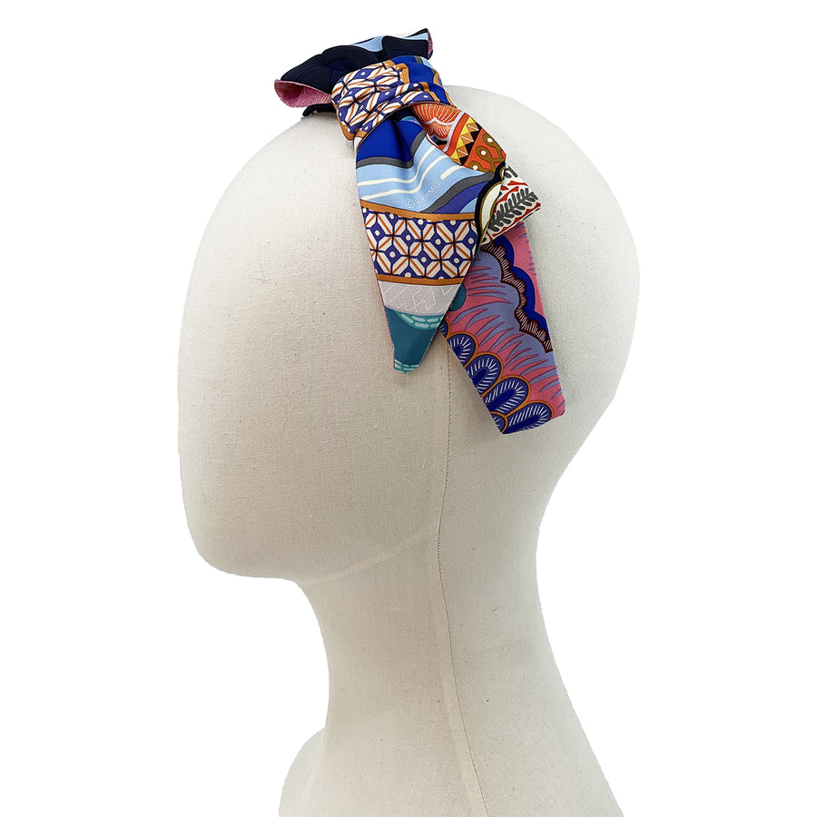 Single Side Bow Headband made from Hermès Duo Cosmique