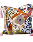 Hermes Duo Cosmique Scarf Repurposed throw Pillow cushion